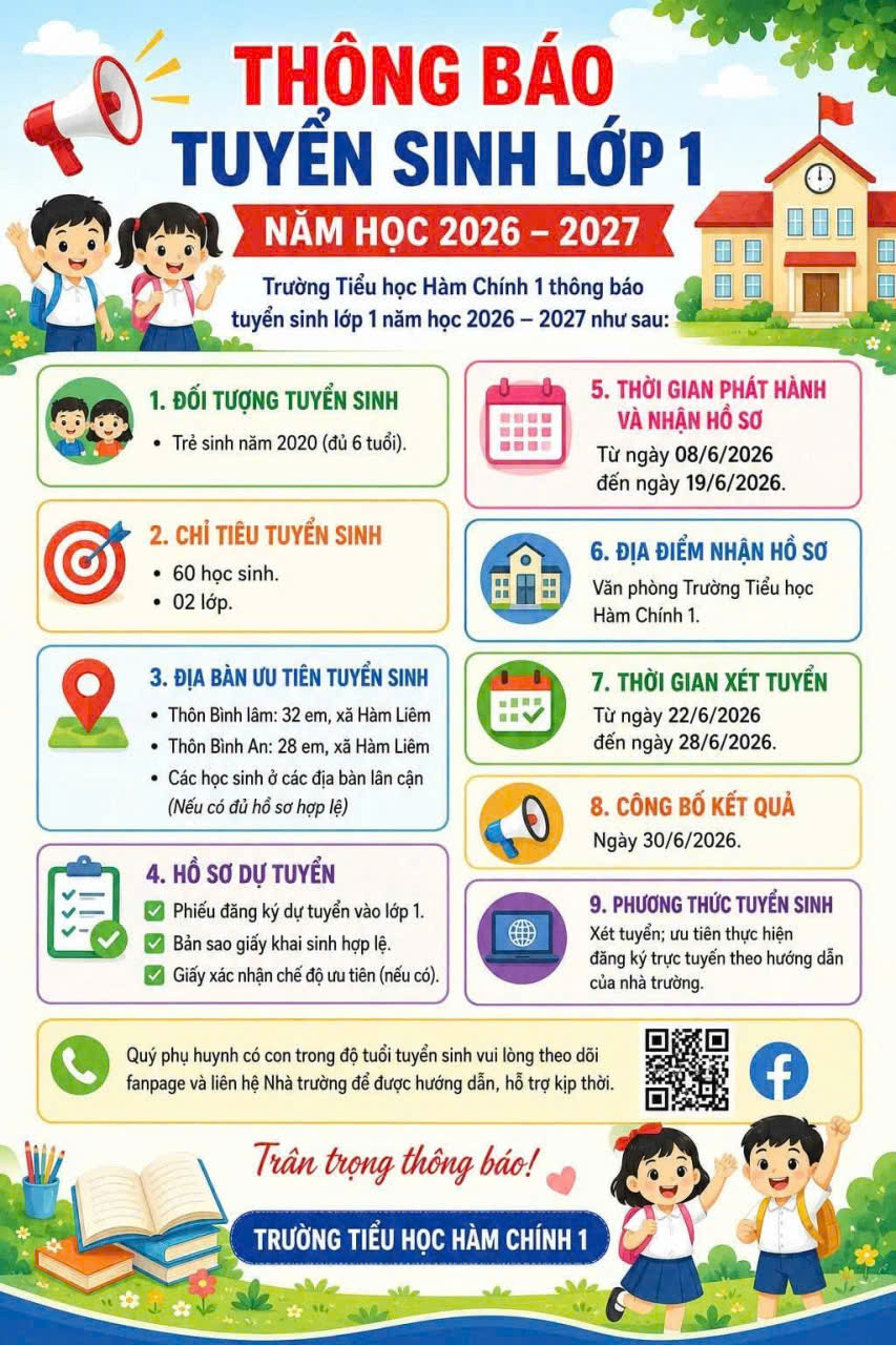 Thông báo tuyển sinh lớp 1